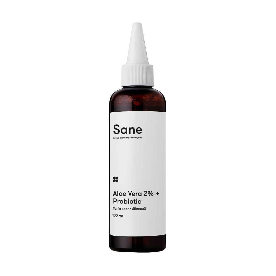 Заспокійливий тонік для обличчя Sane Aloe Vera 2% + Probiotic Calming Face Toner, 100 мл
